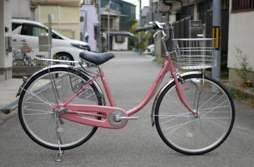 【一般自転車】アイリス　26インチ ピンク　オートライト&外内装3段変速付き