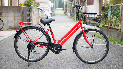 【一般自転車】NEW グラウス　6段変速　(レッド)　26インチ