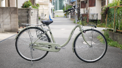【一般自転車】ハッピーライフ　26インチ　(セージグリーン)